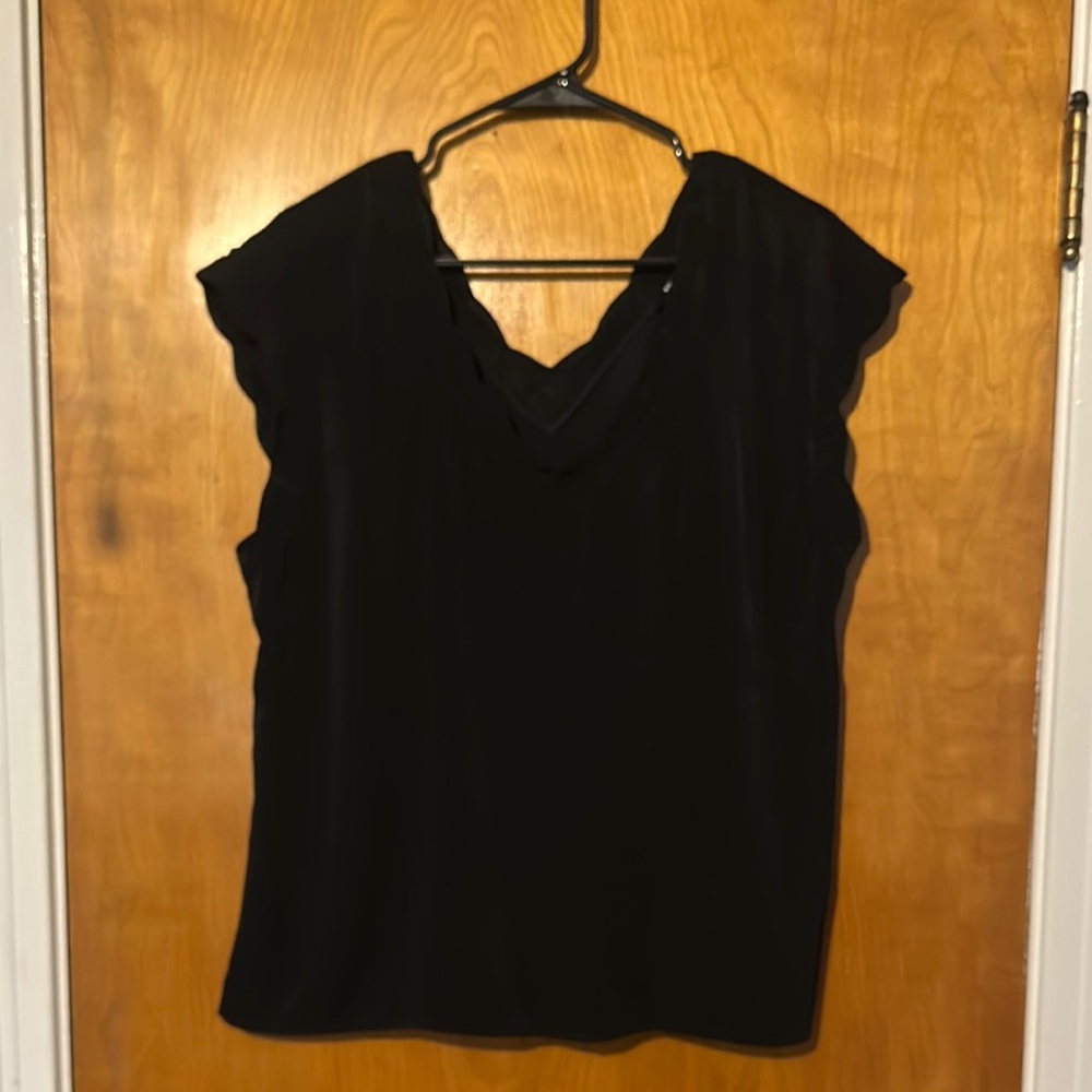 Express Black Cap Sleeve Blouse